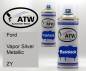 Preview: Ford, Vapor Silver Metallic, ZY: 400ml Sprühdose + 400ml Klarlack - Set, von ATW Autoteile West.